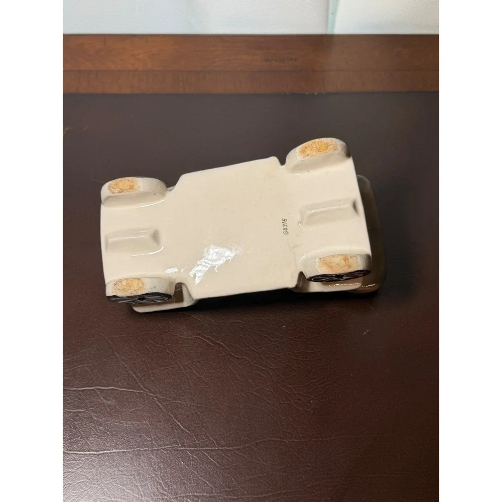 Vintage Ceramic Model T Car Planter Cachepot Gray Brown Automobile Vase